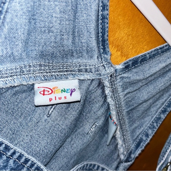 Vintage Disney Winnie the pooh tigger jean denim overalls shorts plus size 24 - Picture 5 of 6